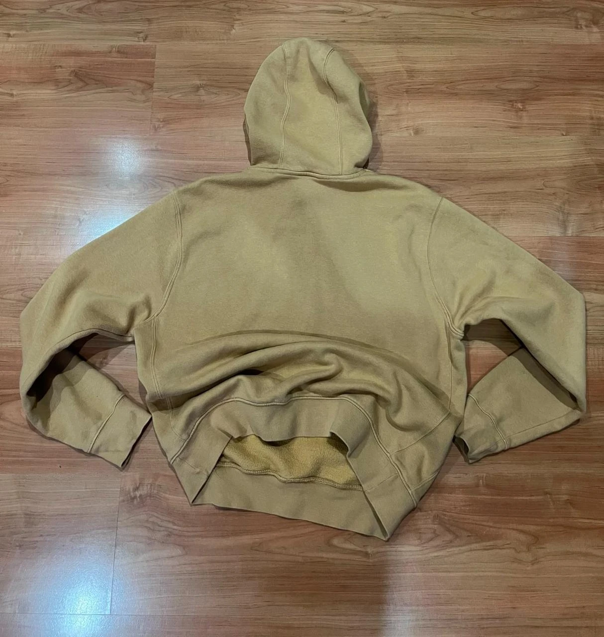 Beige Nike capuchonsweat met geborduurd logo, vintage oversized Y2K maat M – photo 4